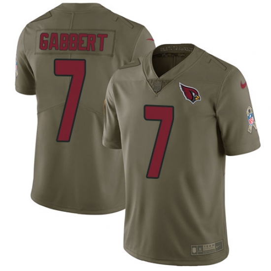 Men's Nike Arizona Cardinals #7 Blaine Gabbert Limited Olive 2017 Salute to Service NFL Jersey - Ujersey