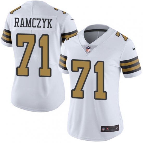 Women's Nike New Orleans Saints #71 Ryan Ramczyk Limited White Rush Vapor Untouchable NFL Jersey - Ujersey