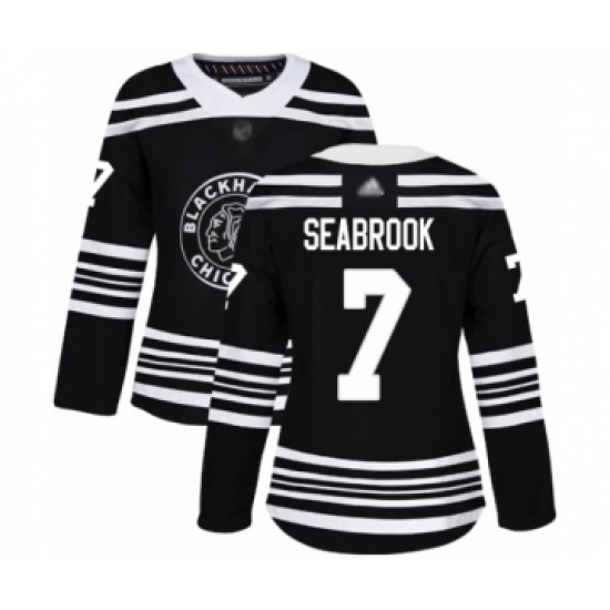 Women's Chicago Blackhawks #7 Brent Seabrook Authentic Black Alternate Hockey Jersey - Ujersey