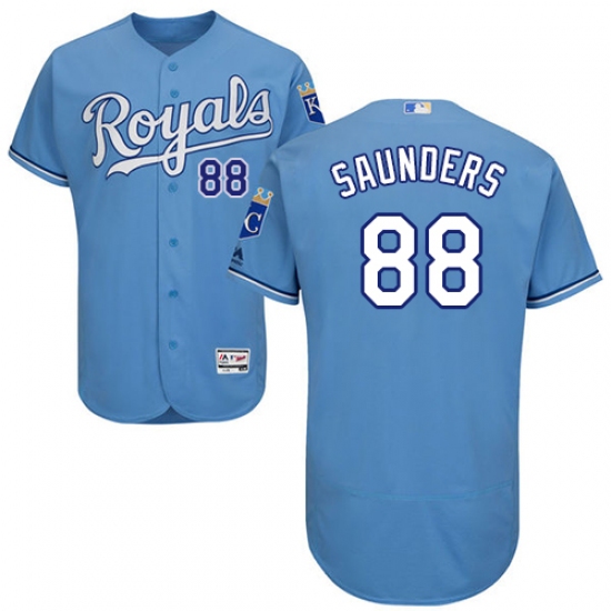 Men's Majestic Kansas City Royals #88 Michael Saunders Light Blue Alternate Flex Base Authentic Collection MLB Jersey - Ujersey