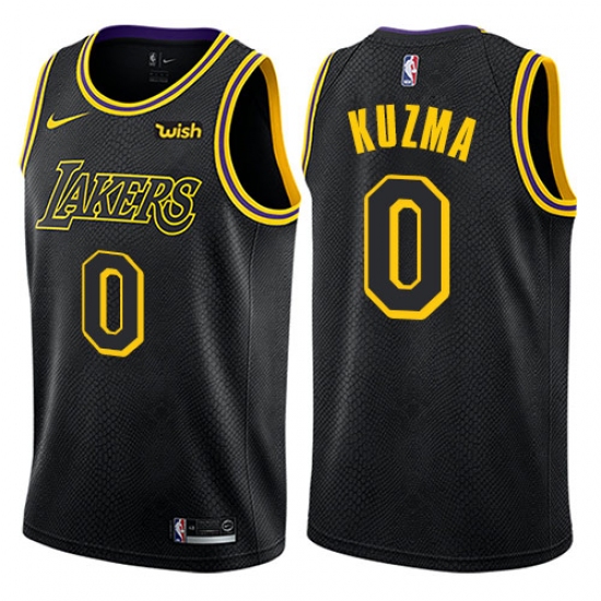 Women's Nike Los Angeles Lakers #0 Kyle Kuzma Swingman Black NBA Jersey - City Edition - Ujersey