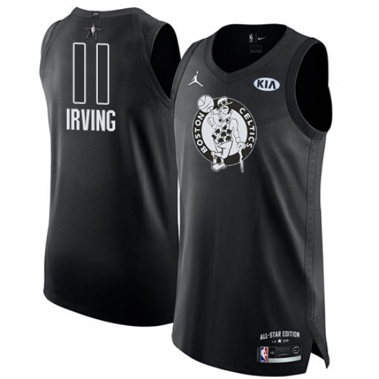 Men's Nike Jordan Boston Celtics #11 Kyrie Irving Authentic Black 2018 All-Star Game NBA Jersey - Ujersey