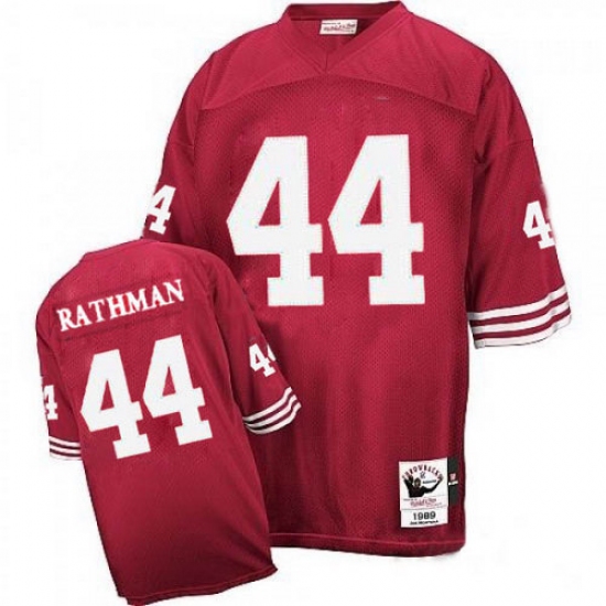 Mitchell and Ness San Francisco 49ers #44 Tom Rathman Authentic Red NFL Jersey - Ujersey