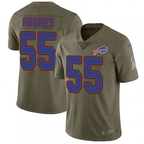 Men's Nike Buffalo Bills #55 Jerry Hughes Limited Olive 2017 Salute to Service NFL Jersey - Ujersey