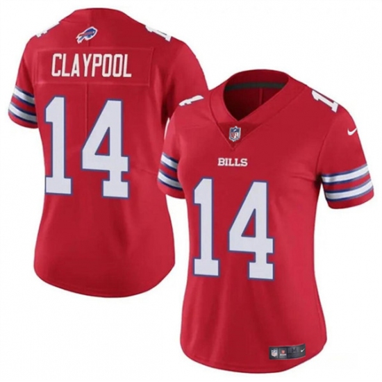 Women's Buffalo Bills #14 Chase Claypool Red Vapor Football Stitched Jersey(Run Small) - Ujersey