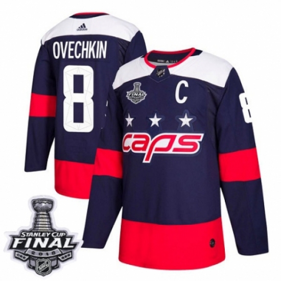 Youth Adidas Washington Capitals #8 Alex Ovechkin Authentic Navy Blue 2018 Stadium Series 2018 Stanley Cup Final NHL Jersey - Ujersey