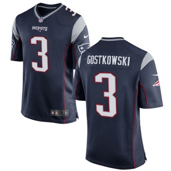 Men's Nike New England Patriots #3 Stephen Gostkowski Game Navy Blue Team Color NFL Jersey - Ujersey