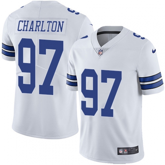 Men's Nike Dallas Cowboys #97 Taco Charlton White Vapor Untouchable Limited Player NFL Jersey - Ujersey