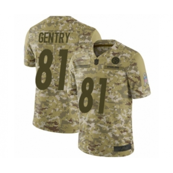 Men's Pittsburgh Steelers #81 Zach Gentry Limited Camo 2018 Salute to Service Football Jersey - Ujersey