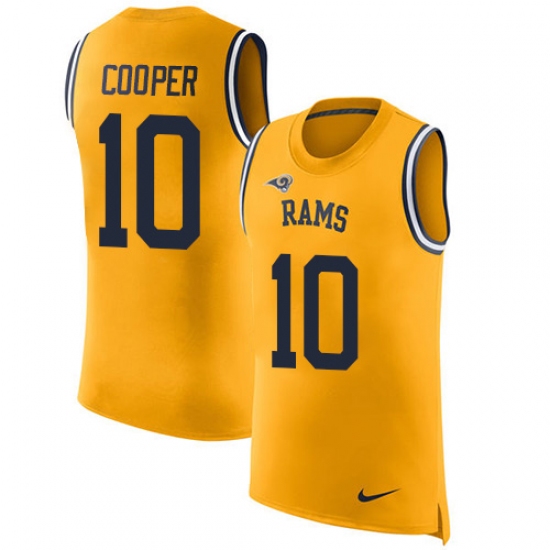 Men's Nike Los Angeles Rams #10 Pharoh Cooper Limited Gold Rush Player Name & Number Tank Top NFL Jersey - Ujersey