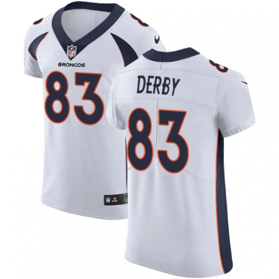 Men's Nike Denver Broncos #83 A.J. Derby White Vapor Untouchable Elite Player NFL Jersey - Ujersey