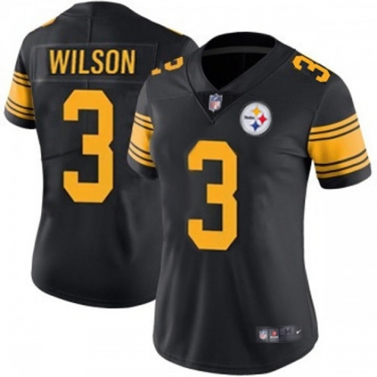 Women Pittsburgh Steelers #3 Russell Wilson RUsh F U S E Vapor Untouchable Limited Football Stitched Jersey - Ujersey
