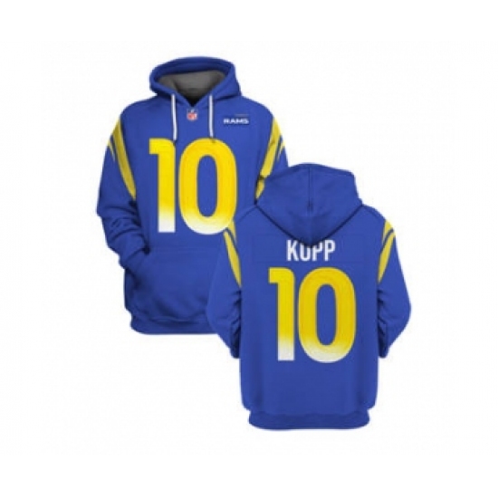 Men's Los Angeles Rams #10 Cooper Kupp 2021 Royal Pullover Football Hoodie - Ujersey