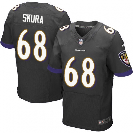 Men's Nike Baltimore Ravens #68 Matt Skura Elite Black Alternate NFL Jersey - Ujersey