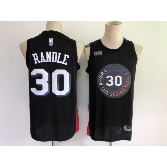 Men's New York Knicks #30 Julius Randle Black Nike City Player Jersey - Ujersey