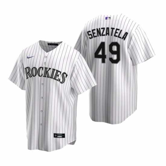 Men's Nike Colorado Rockies #49 Antonio Senzatela White Home Stitched Baseball Jersey - Ujersey