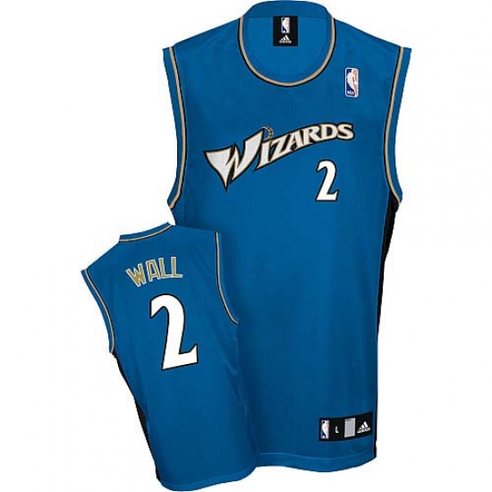 Men's Adidas Washington Wizards #2 John Wall Authentic Blue NBA Jersey - Ujersey