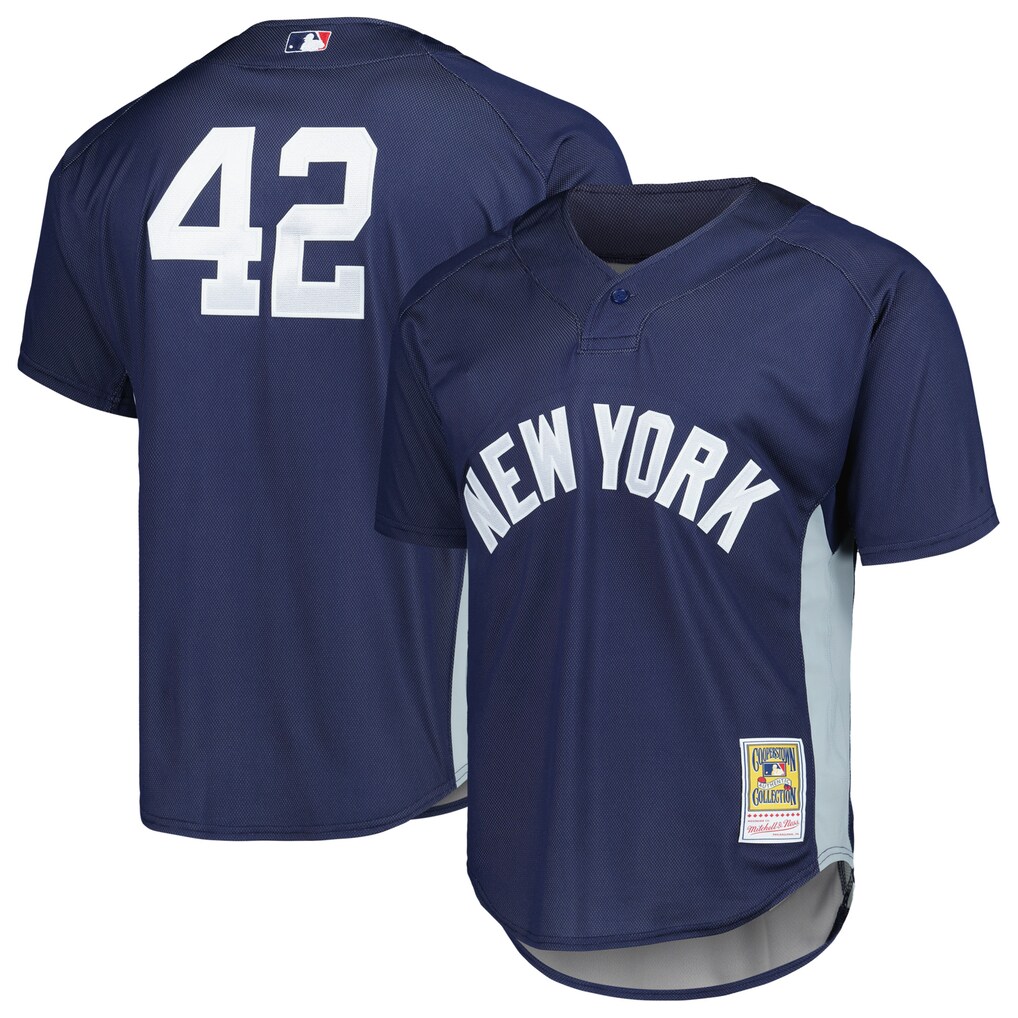 Men's New York Yankees Mariano Rivera Mitchell & Ness Navy Authentic Batting Practice Jersey - U-jersey