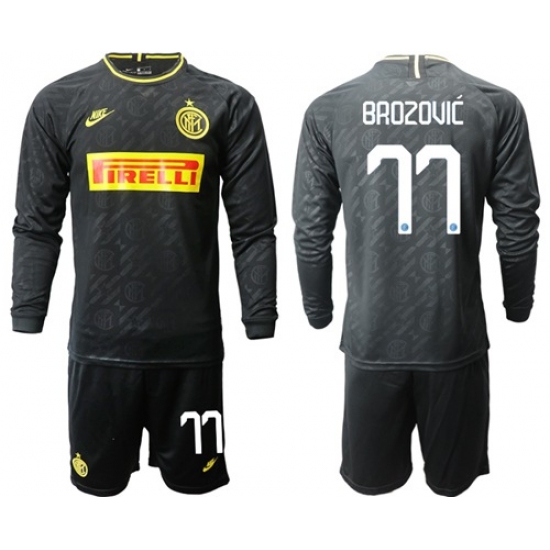 Inter Milan #77 Brozovic Third Long Sleeves Soccer Club Jersey