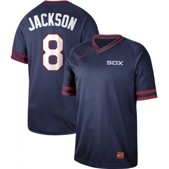 Men's Nike Chicago White Sox #8 Bo Jackson Navy Authentic Cooperstown Collection Stitched Baseball Jerseys - Ujersey