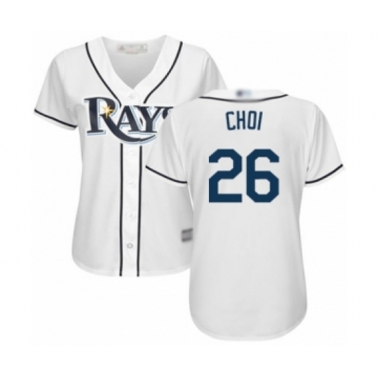Women's Tampa Bay Rays #26 Ji-Man Choi Authentic White Home Cool Base Baseball Player Jersey - Ujersey