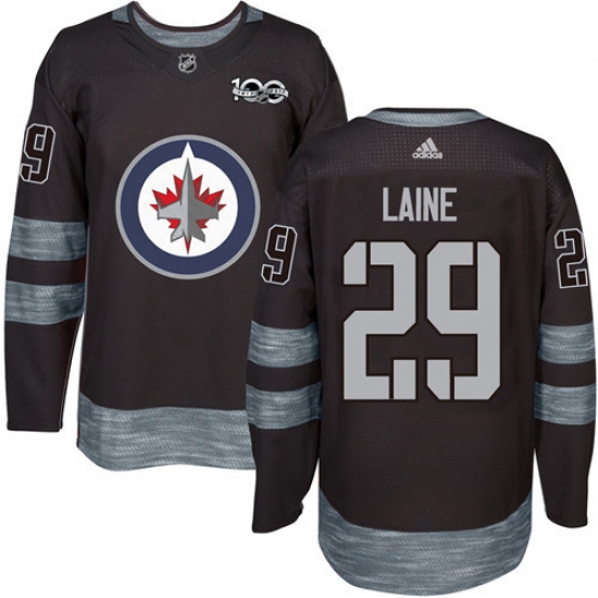 Men's Adidas Winnipeg Jets #29 Patrik Laine Premier Black 1917-2017 100th Anniversary NHL Jersey - Ujersey