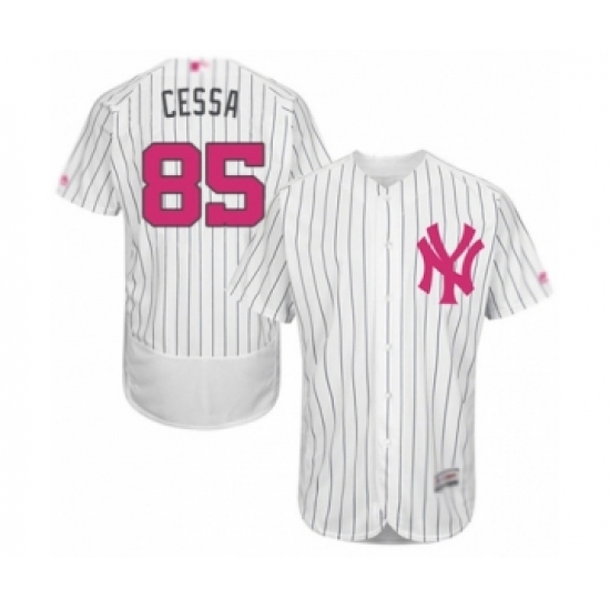 Men's New York Yankees #85 Luis Cessa Authentic White 2016 Mother's Day Fashion Flex Base Baseball Player Jersey - Ujersey