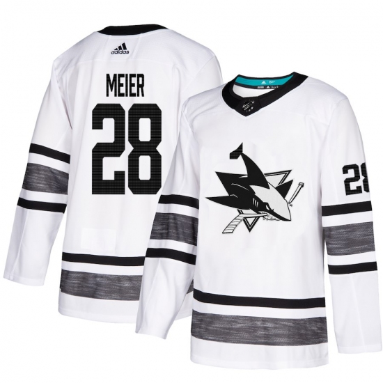 Men's Adidas San Jose Sharks #28 Timo Meier White 2019 All-Star Game Parley Authentic Stitched NHL Jersey