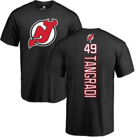 NHL Adidas New Jersey Devils #49 Eric Tangradi Black Backer T-Shirt - Ujersey