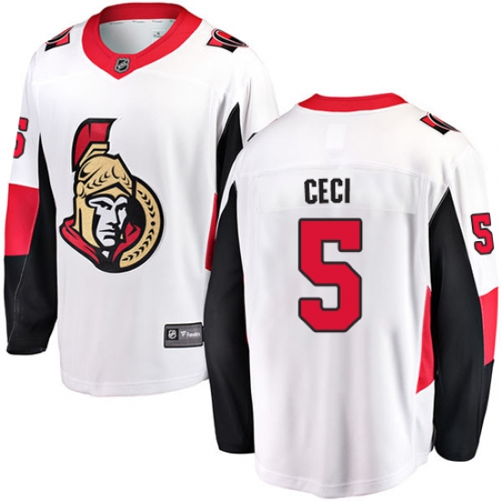 Youth Ottawa Senators #5 Cody Ceci Fanatics Branded White Away Breakaway NHL Jersey - Ujersey