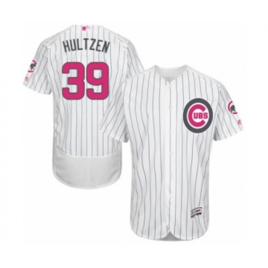 Men's Chicago Cubs #39 Danny Hultzen Authentic White 2016 Mother's Day Fashion Flex Base Baseball Player Jersey - Ujersey