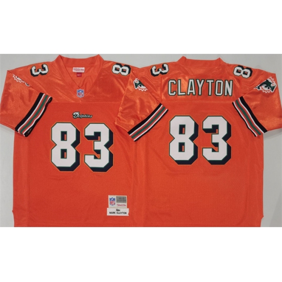 Men's Miami Dolphins #83 Mark Clayton Orange Throwback Stitched Football Jersey - Ujersey