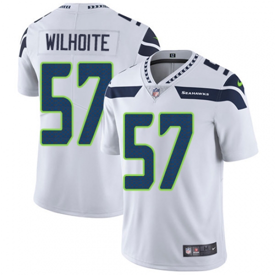 Men's Nike Seattle Seahawks #57 Michael Wilhoite White Vapor Untouchable Limited Player NFL Jersey - Ujersey