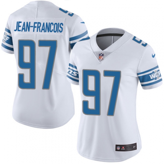 Women's Nike Detroit Lions #97 Ricky Jean Francois White Vapor Untouchable Limited Player NFL Jersey - Ujersey