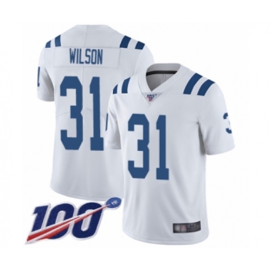 Men's Indianapolis Colts #31 Quincy Wilson White Vapor Untouchable Limited Player 100th Season Football Jersey - Ujersey