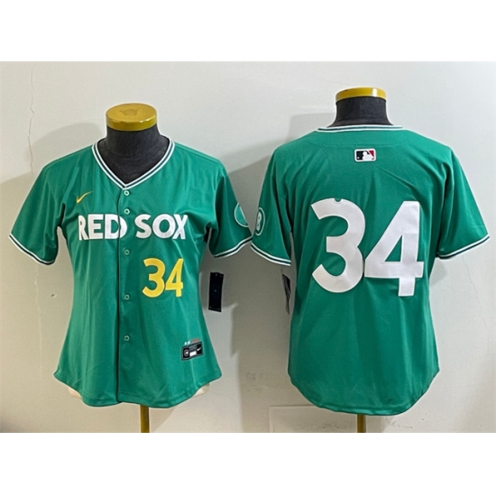 Youth Boston Red Sox #34 David Ortiz Green 2025 City Connect Limited Stitched Baseball Jersey - Ujersey