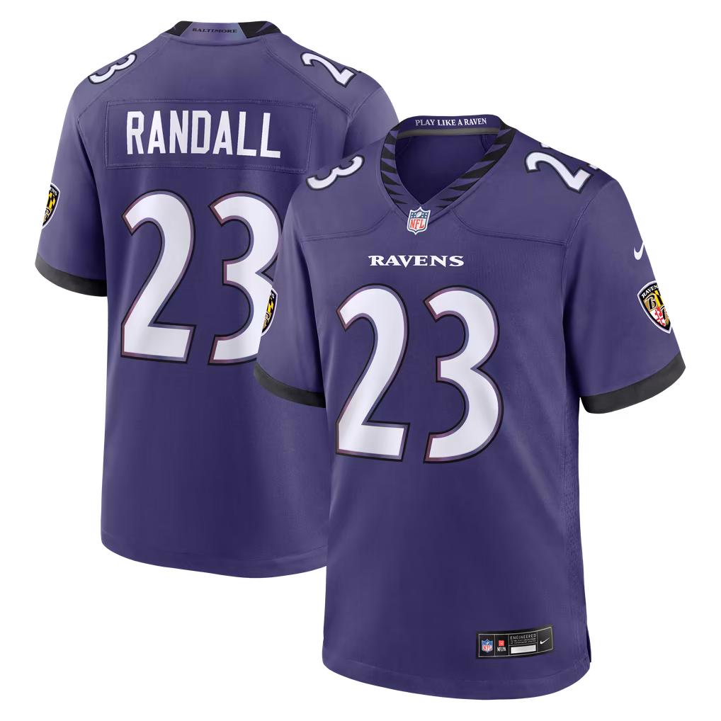 Men's Baltimore Ravens Adam Randall Nike Purple Team Game Jersey - Ujersey