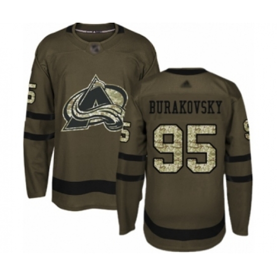 Youth Colorado Avalanche #95 Andre Burakovsky Authentic Green Salute to Service Hockey Jersey - Ujersey
