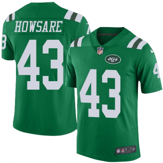 Men's Nike New York Jets #43 Julian Howsare Limited Green Rush Vapor Untouchable NFL Jersey - Ujersey