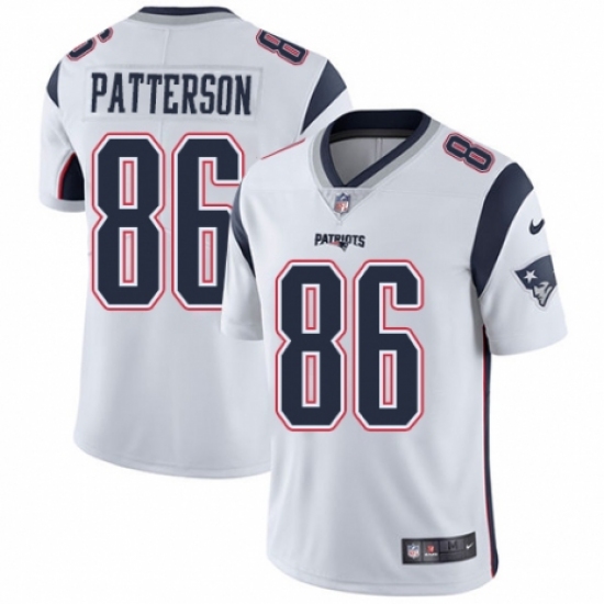 Men's Nike New England Patriots #86 Cordarrelle Patterson White Vapor Untouchable Limited Player NFL Jersey - Ujersey