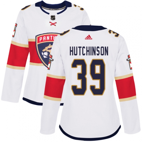 Women's Adidas Florida Panthers #39 Michael Hutchinson Authentic White Away NHL Jersey - Ujersey