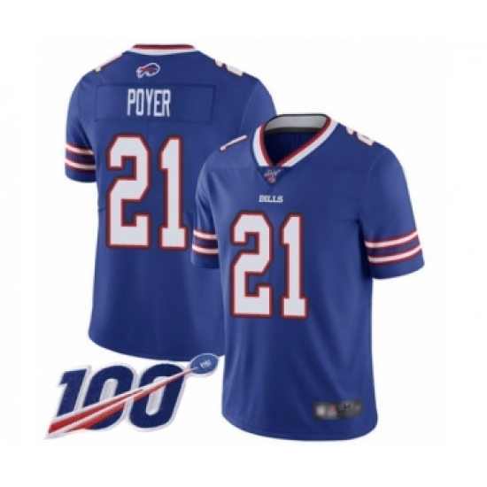 Men's Buffalo Bills #21 Jordan Poyer Royal Blue Team Color Vapor Untouchable Limited Player 100th Season Football Jersey - Ujersey