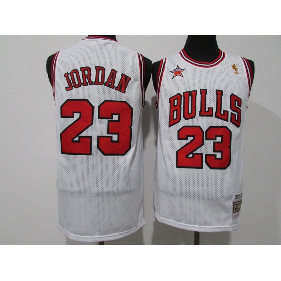 Men's Chicago Bulls #23 Michael Jordan Authentic White 1998 Throwback Jersey - Ujersey