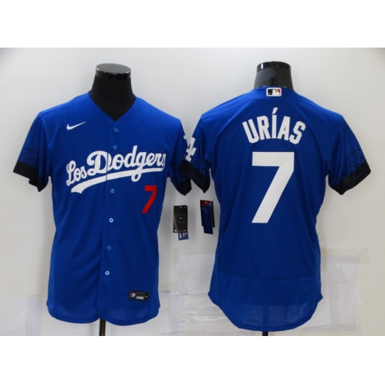 Men's Nike Los Angeles Dodgers #7 Julio Urias Blue Elite City Player Jersey - Ujersey