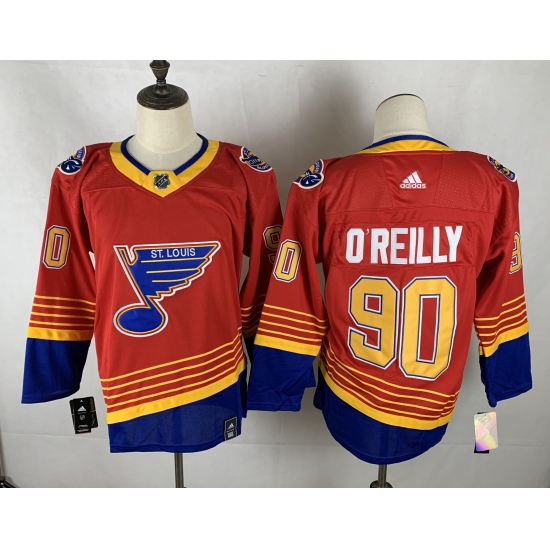 Men's St. Louis Blues #90 Ryan O'Reilly Red Fanatics Branded Royal Home Premier Breakaway Player Jersey - Ujersey