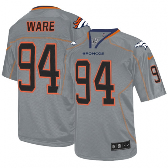 Men's Nike Denver Broncos #94 DeMarcus Ware Elite Lights Out Grey NFL Jersey - Ujersey