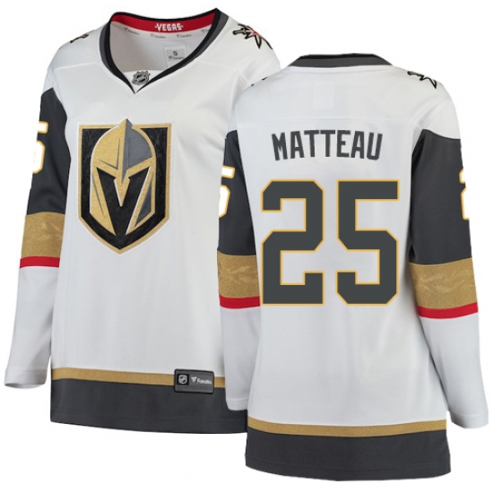 Women's Vegas Golden Knights #25 Stefan Matteau Authentic White Away Fanatics Branded Breakaway NHL Jersey - Ujersey