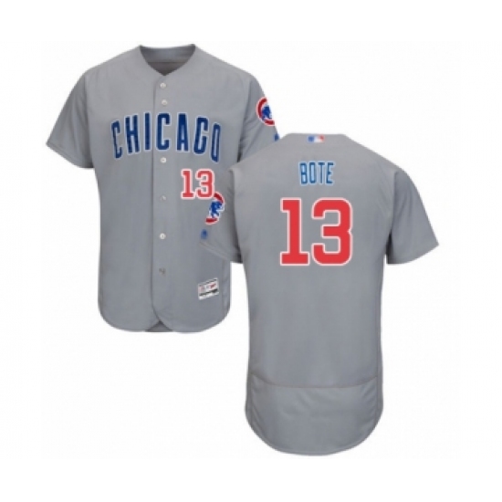 Men's Chicago Cubs #13 David Bote Grey Road Flex Base Authentic Collection Baseball Player Jersey - Ujersey