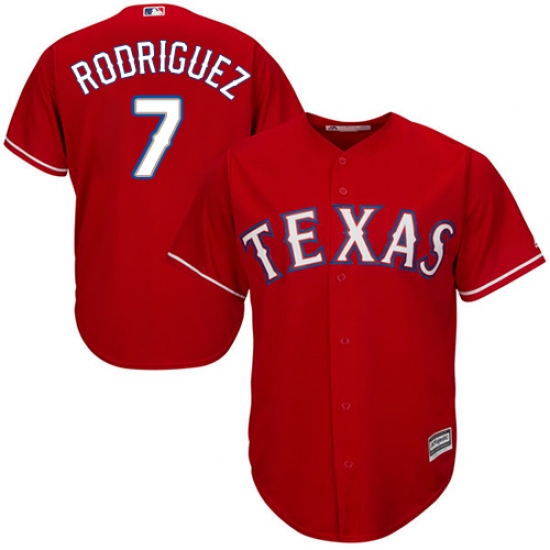 Youth Majestic Texas Rangers #7 Ivan Rodriguez Replica Red Alternate Cool Base MLB Jersey - Ujersey