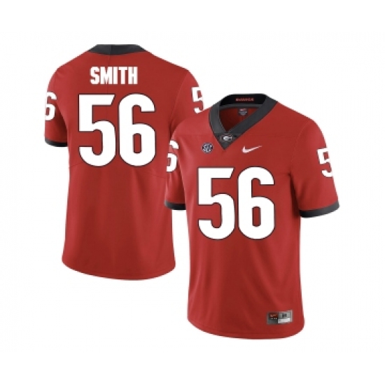 Georgia Bulldogs 56 Garrison Smith Red College Football Jersey - Ujersey